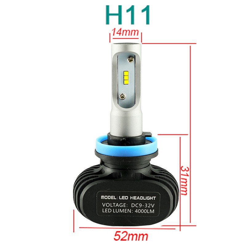 1pair】Car motorcycle LED headlight H4 headlamp H11 Fog lamp H8 Fog light H3 H7H1