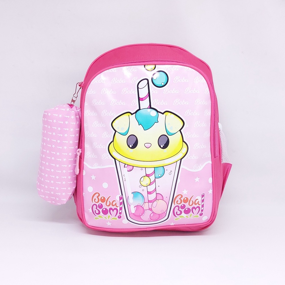 TAS BOBA ANAK / RANSEL SD CEWEK MINUMAN HITS / TAS SEKOLAH MINUMAN BULAT / TAS SEKOLAH ANIMASI HADIAH KOTAK PENSIL / GRATIS KOTAK PENSIL / SCHOOL BAGPACK