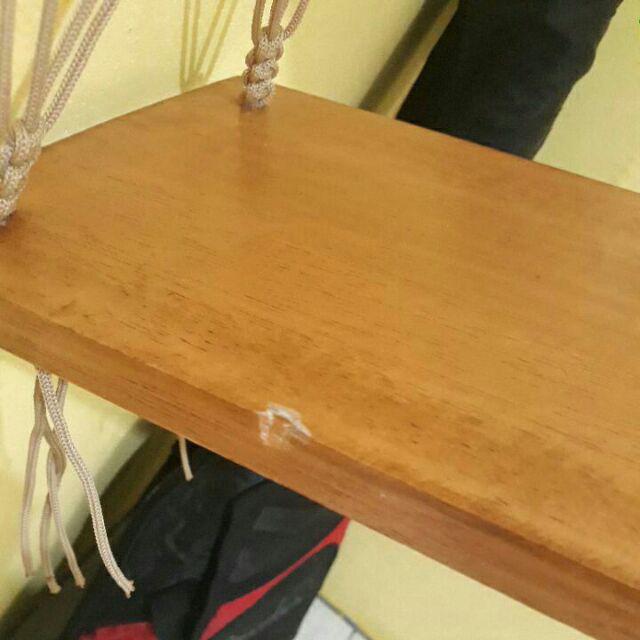 Rak Dinding Gantung Minimalis 2 Susun Natural Tali Coklat