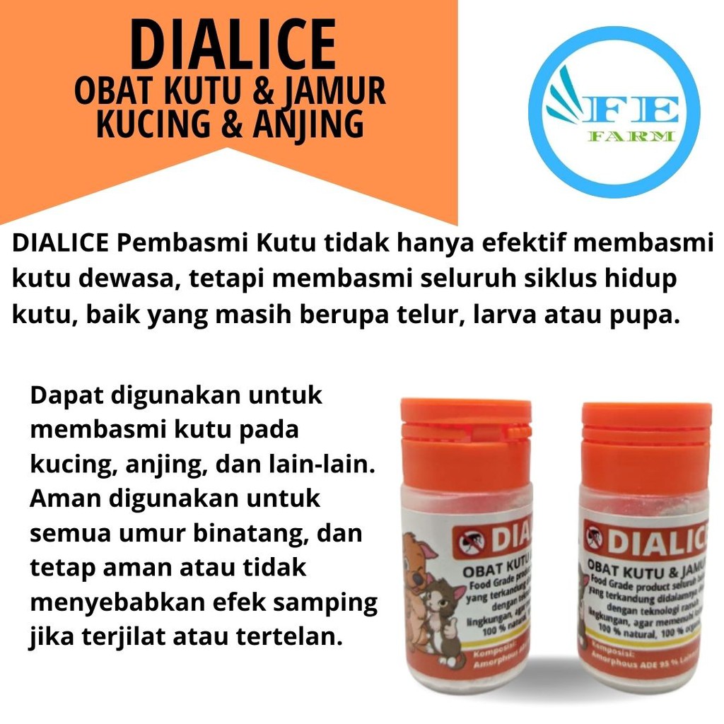 DIALICE Obat Kutu Kucing Anjing Kelinci 100% FOOD GRADE FEFARM