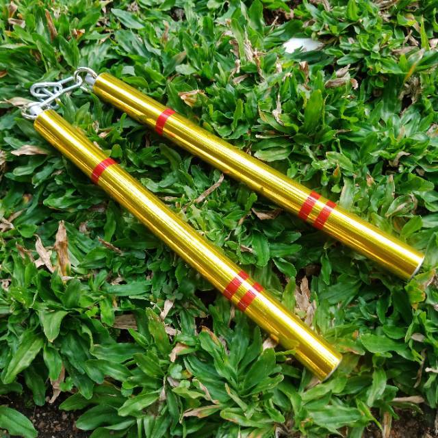 Nunchaku aluminium crome gold rantai freestyle