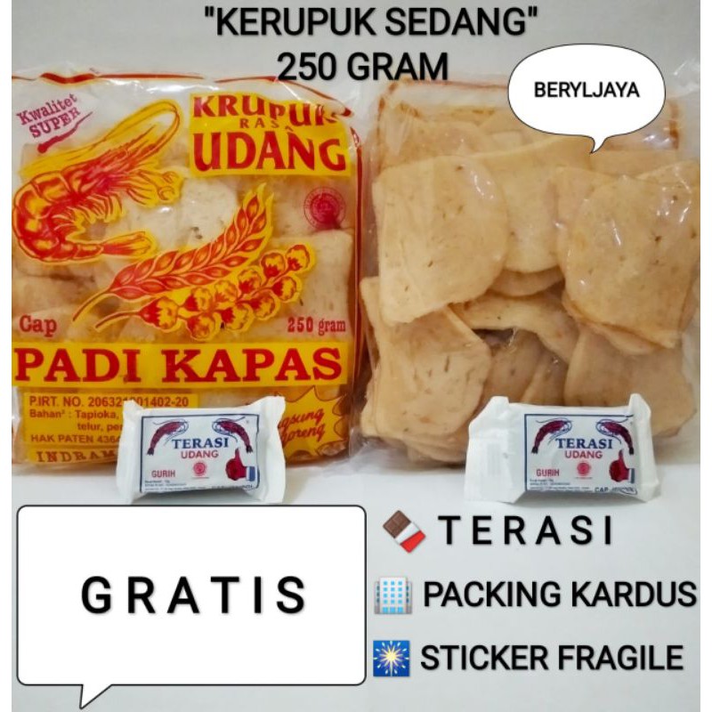 

KRUPUK UDANG SEDANG PADI KAPAS ASLI 250gram