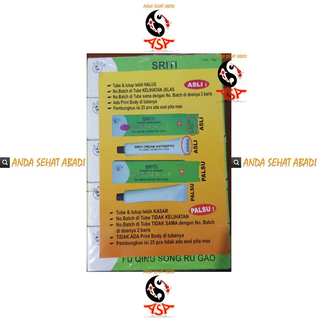 Salep Sriti Cream Antiseptic Asli 100 Salep Kulit Cap Burung