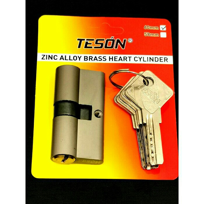 1 Set | Silinder Kunci Teson Besar - Kecil / Jantung Kuningan / Cylinder Press Door Lock Key