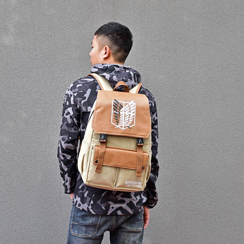 Tas Ransel backpack Canvas Anime SNK Shingeki No Kyojin AOT