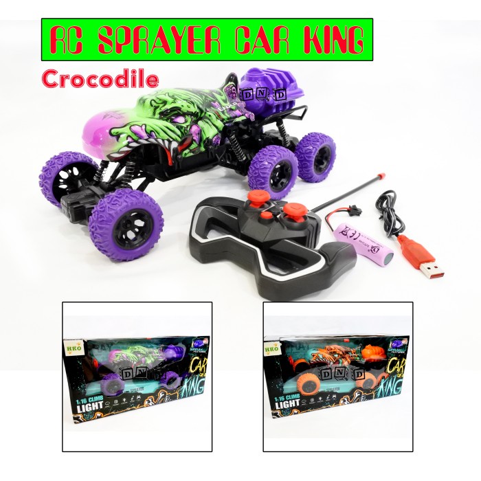 Mainan Remote Control Sprayer Car King Mobil RC 6x6 4WD Crocodile
