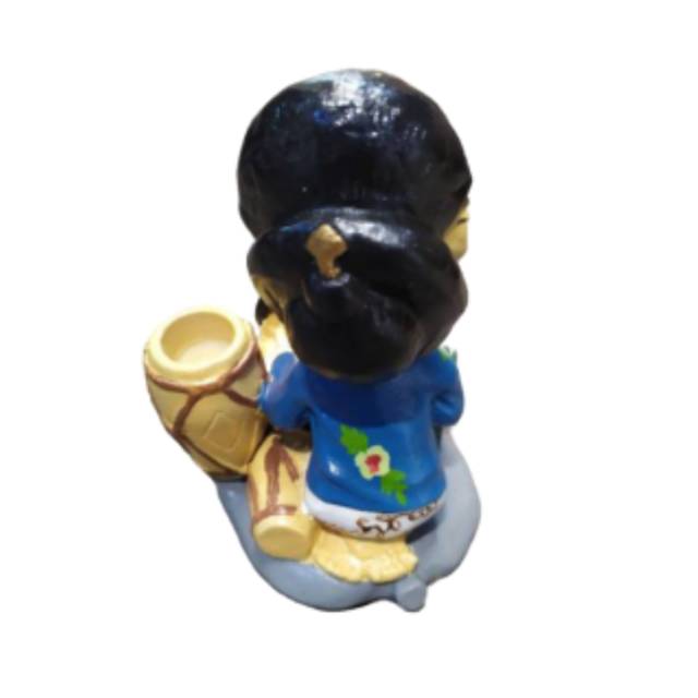 PAJANGAN MINIATUR PATUNG ORANG MEMAINKAN GAMELAN JAWA 15x10x9 cm BAHAN FIBERGLASS - DEKORASI RUMAH