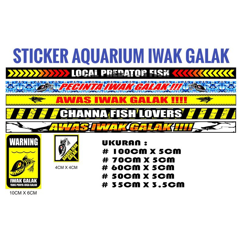 Stiker Premium Aquarium Iwak Galak