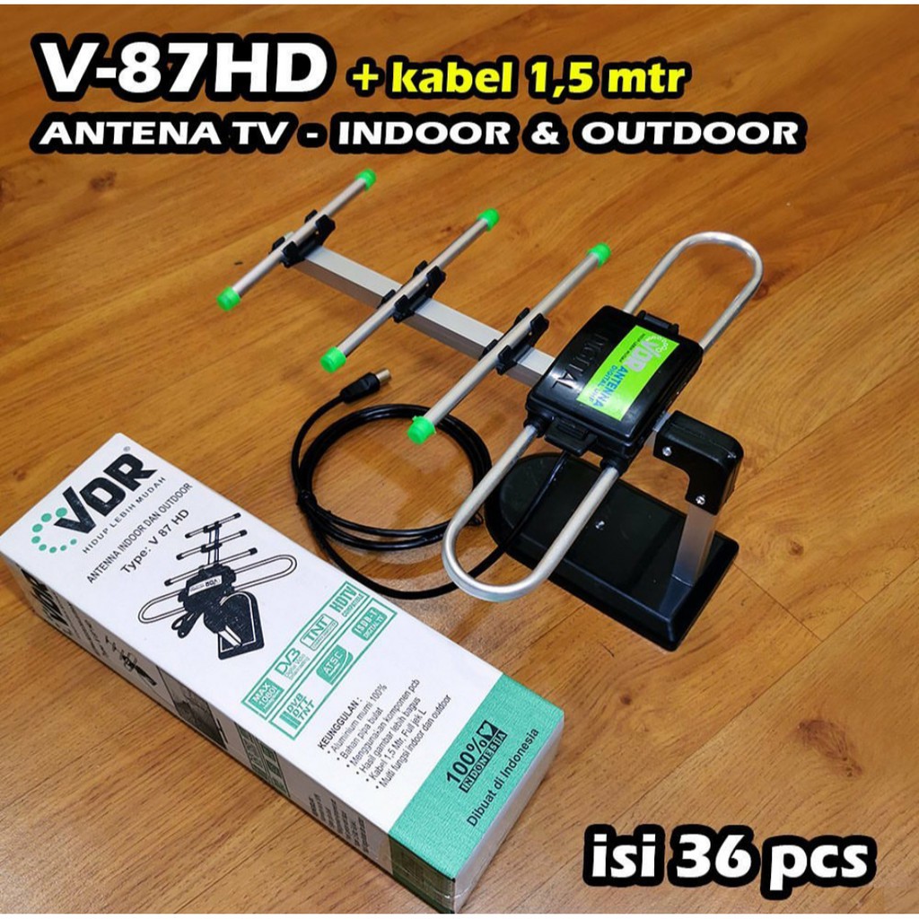 ANTENA TV INDOOR &amp; OUTDOOR VDR V-87HD + KABEL 1.5M / ANTENA DIGITAL VDR / ANTENA TV MURAH