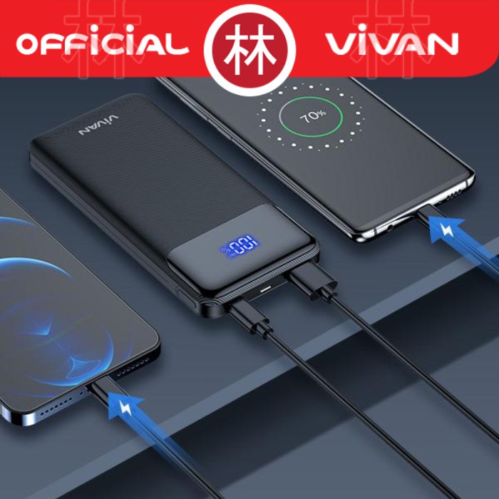 Vivan VPB-X10 10000mAh 20W Two-Way Quick Charge LED Powerbank PD QC3.0