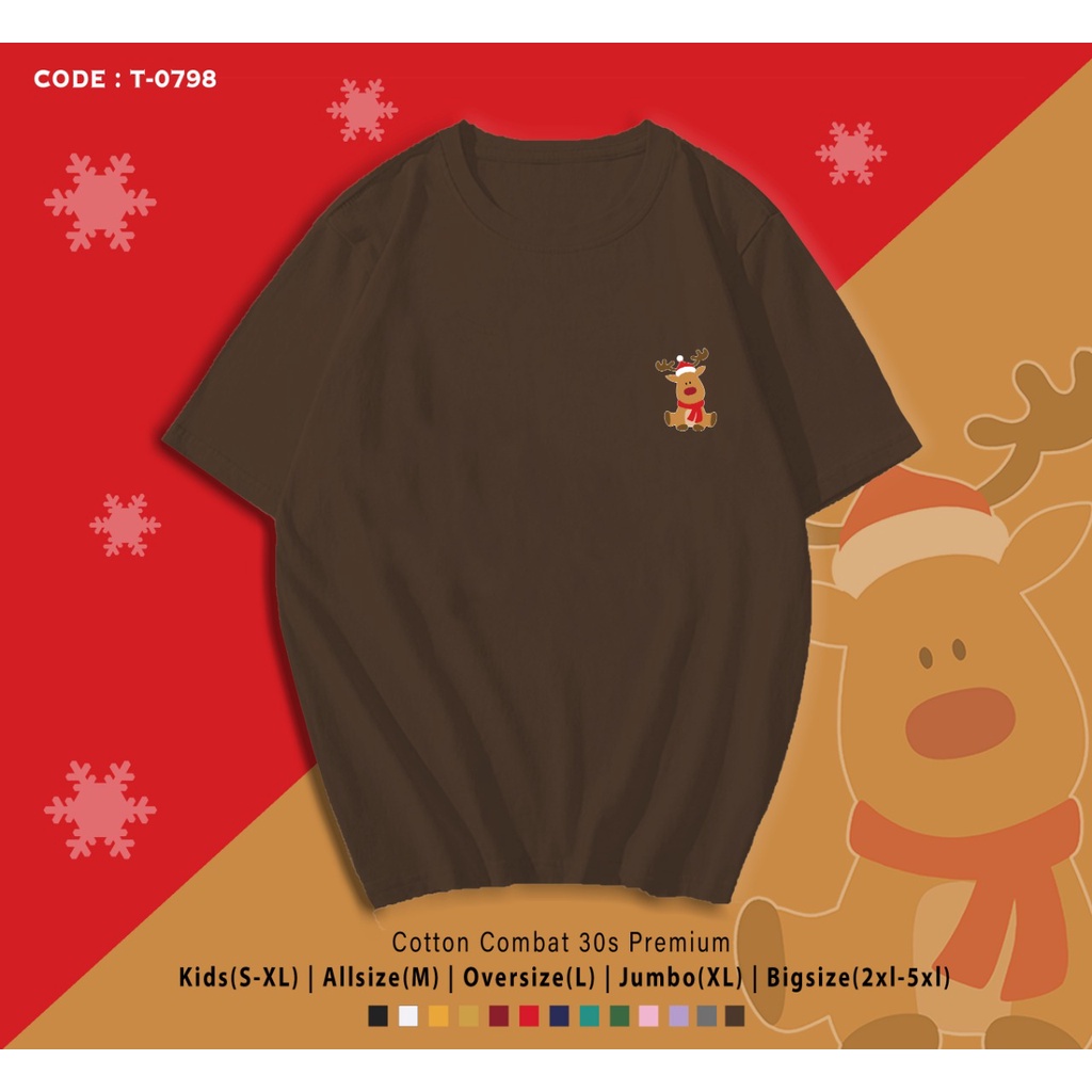 FREE CUSTOM NAMA - KADO NATAL UNISEX / GAMBAR DEER XMAS / CHRISTMAS GIFT/ CUSTOM TEE