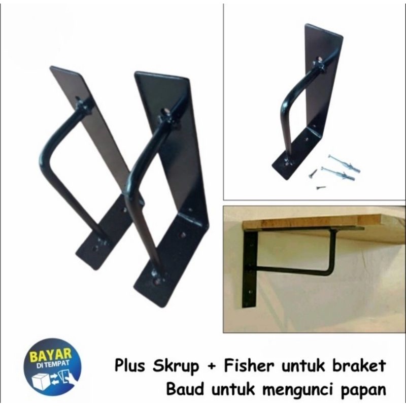 Besi Siku Rak untuk Penyangga Rak Dinding / Kayu Ambalan. Bahan dari BESI PLAT KUAT.