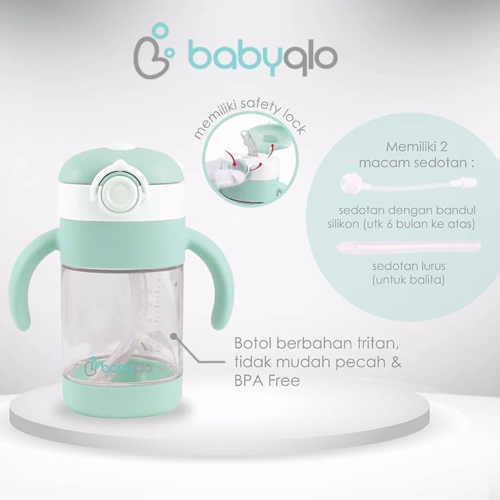 BabyQlo Baby Straw Cup BQ7004 - Botol Minum Training Balita