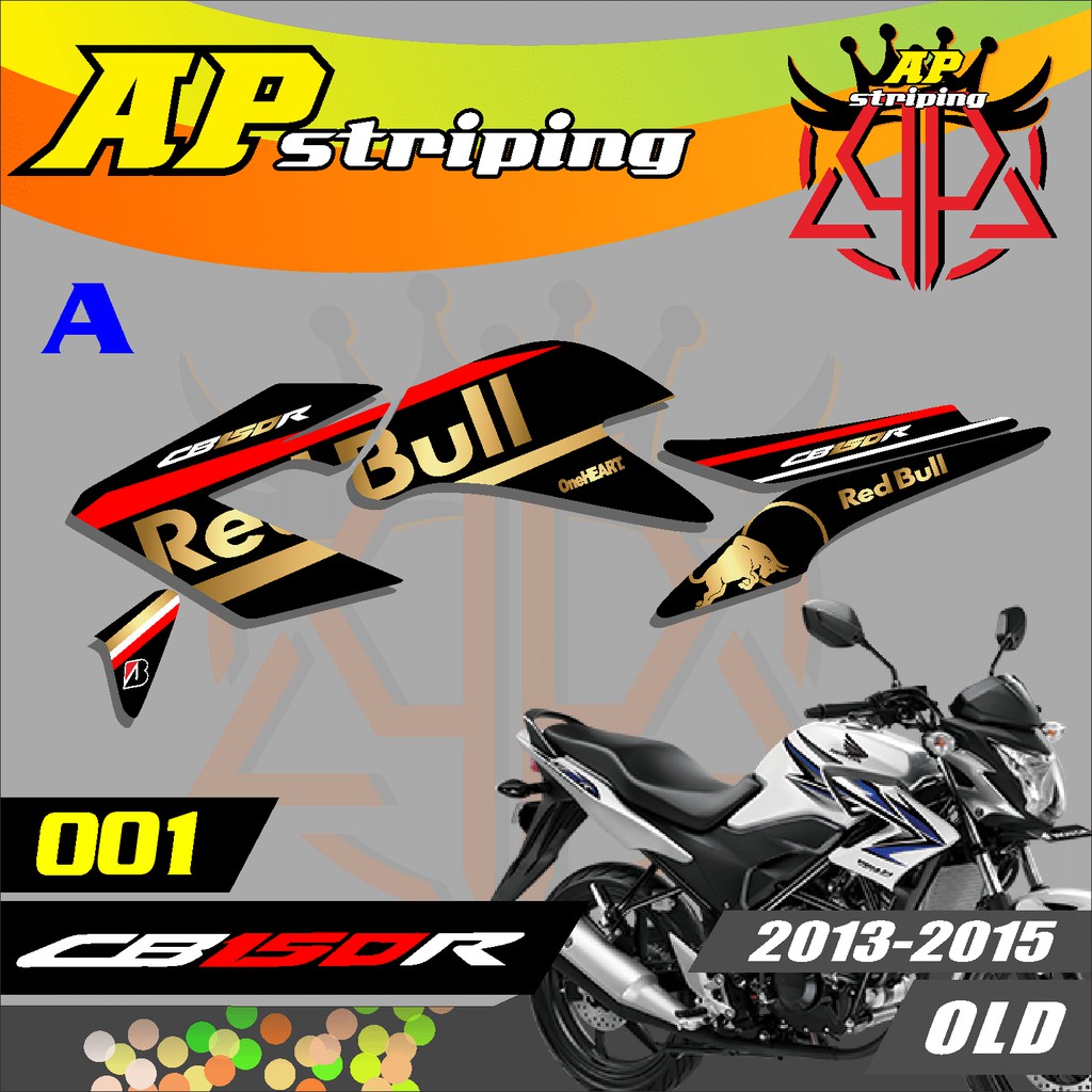 STICKER STRIPING LIS VARIASI RACING REDBULL HONDA CB 150 R OLD -001