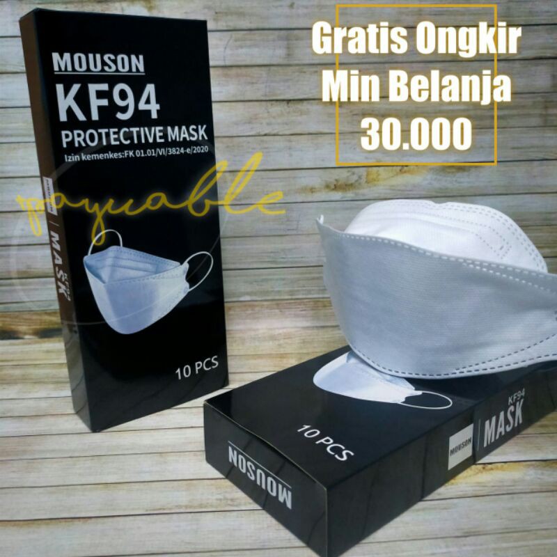 Masker KF94 MOUSON BOX - Masker Korea KF94 Putih