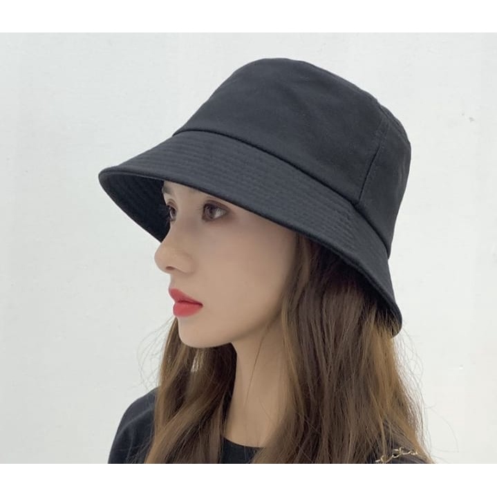 Topi Bucket Hats Polos Pria dan Wanita Bisa Bolak Balik