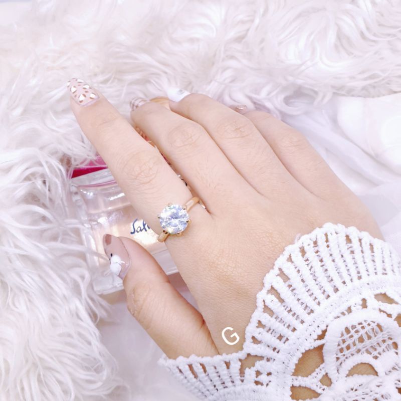 cincin ladyday Diamond titanium anti karat&amp;alergi JJ-88☆