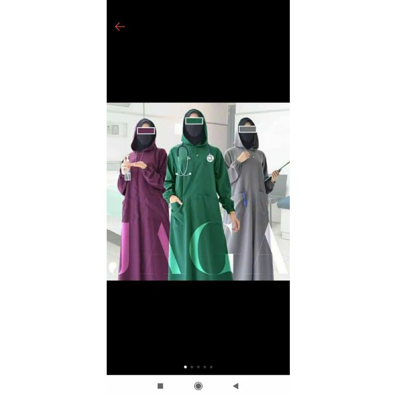 hazmat APD baju pelindung APD model gamis bahan mayer