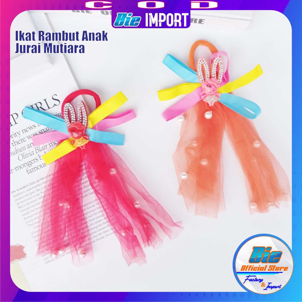 Ikat Rambut Anak Jurai Pita Mutiara Karakter Impor Best Seller