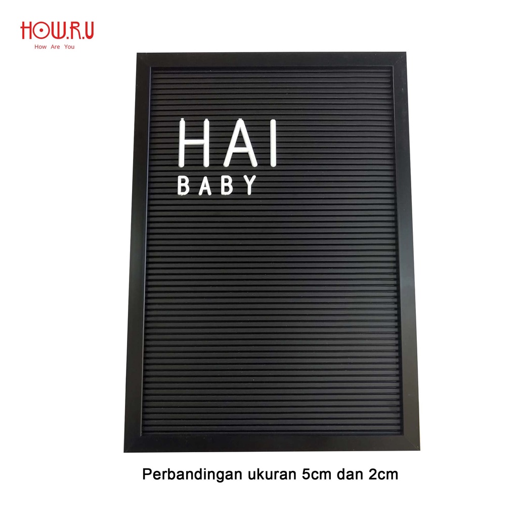 HOW.R.U | 5cm - Huruf Tambahan Jumbo Letter Board / Papan Nama Bayi / Menu Cafe / Properti Foto