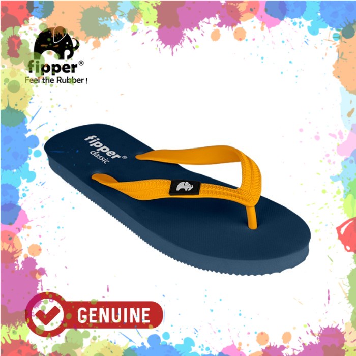 Fipper Classic / Sandal Jepit Unisex / Blue Snorkel / Mustard