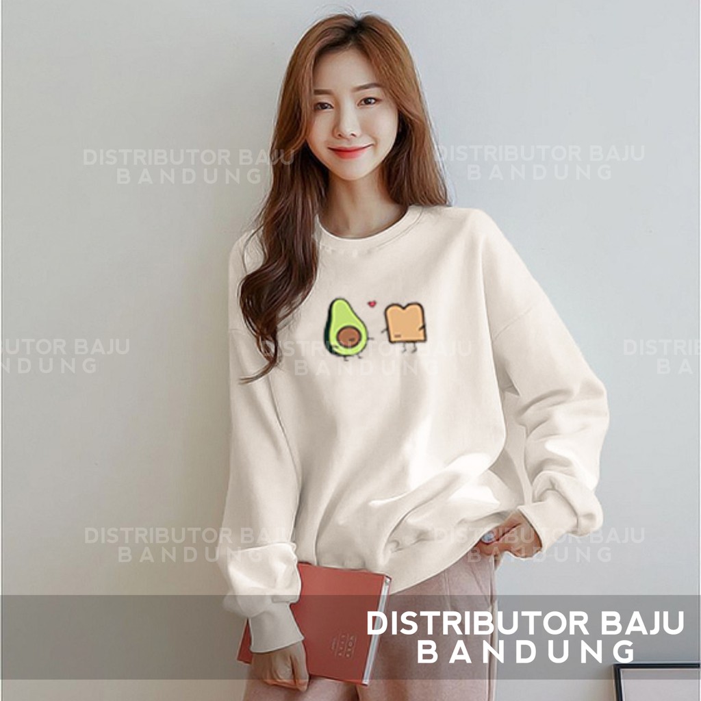 Sweater Wanita Avocado | Korean Style Sweatshirt Terbaru | Bahan Fleece Tebal | Allsize-1
