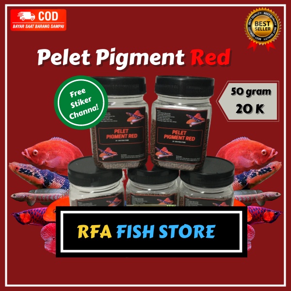 Pelet Pigment RED  Kualitas Premium Untuk Pakan Ikan Predator Channa Varian Red Maru, Asiatica. Bukan Pelet el barca, Bang Fish, Fajar Arief