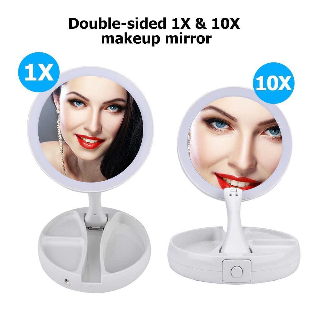 (BISA COD) 1 PCS Cermin Make Up Led Lipat My Fold Away Mirror Tempat Alat Rias Kaca Lampu Portable