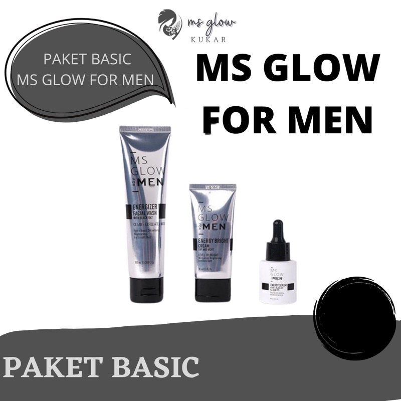 PAKET MEN BASIC MS GLOW PAKET BASIC MEN PAKET M.S GLOW MEN PAKET PLAYMAKER FACIAL WASH MEN SERUM MEN