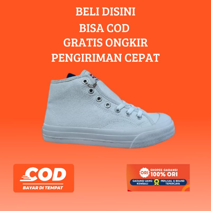 Ventela Basic White High || Sepatu polos putih