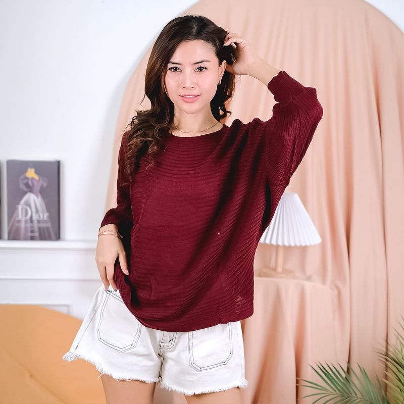 SWEATER | LASPERAL RAJUT BATWING /BLUSE WANITA RAJUT //ATASAN WANITA /BAJU KELELAWAR PREMIUM