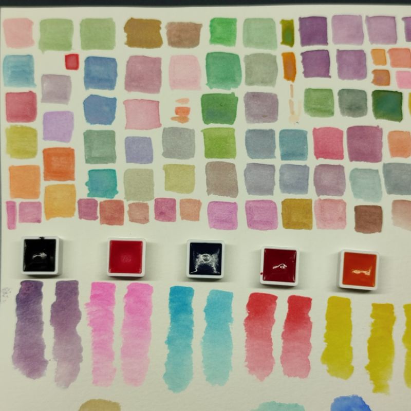 

Cat air Watercolor paint Handmade paint dot card mini pan