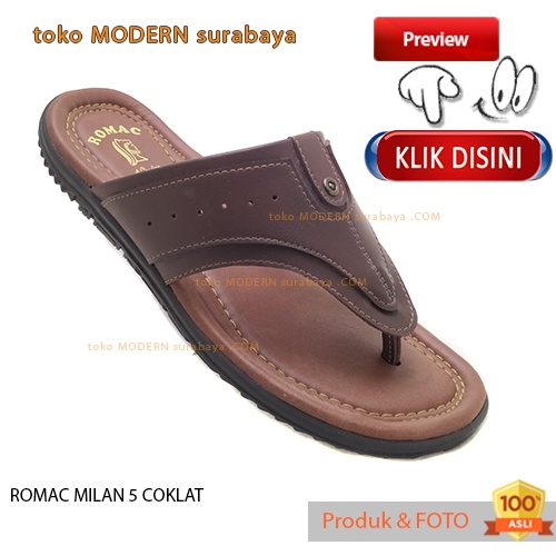 ROMAC MILAN 5 COKLAT sandal pria sandal jepit flat casual