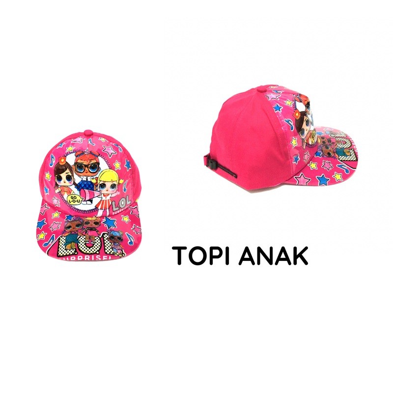 Topi Anak karakter CAR, TAYO, TOBOT, MICKEY, DORAEMON, SUPER HERO, LOL, BARBIE, dll