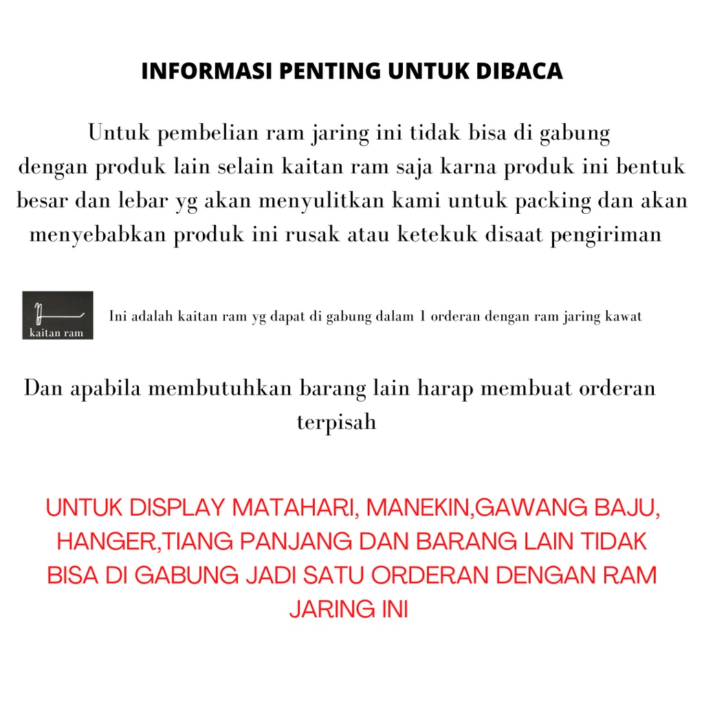JARING RAM DINDING KAWAT 100 CM x 60 CM / BAHAN TEBAL