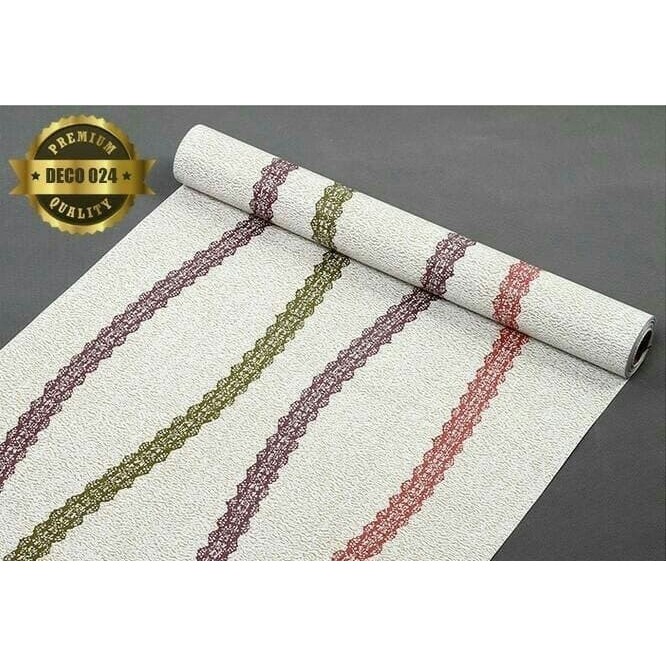 PAKET 5 ROLL Wallpaper Stiker wallpaper Dinding wallpaper Motif Salur wallpaper 3D / dekorasi dinding