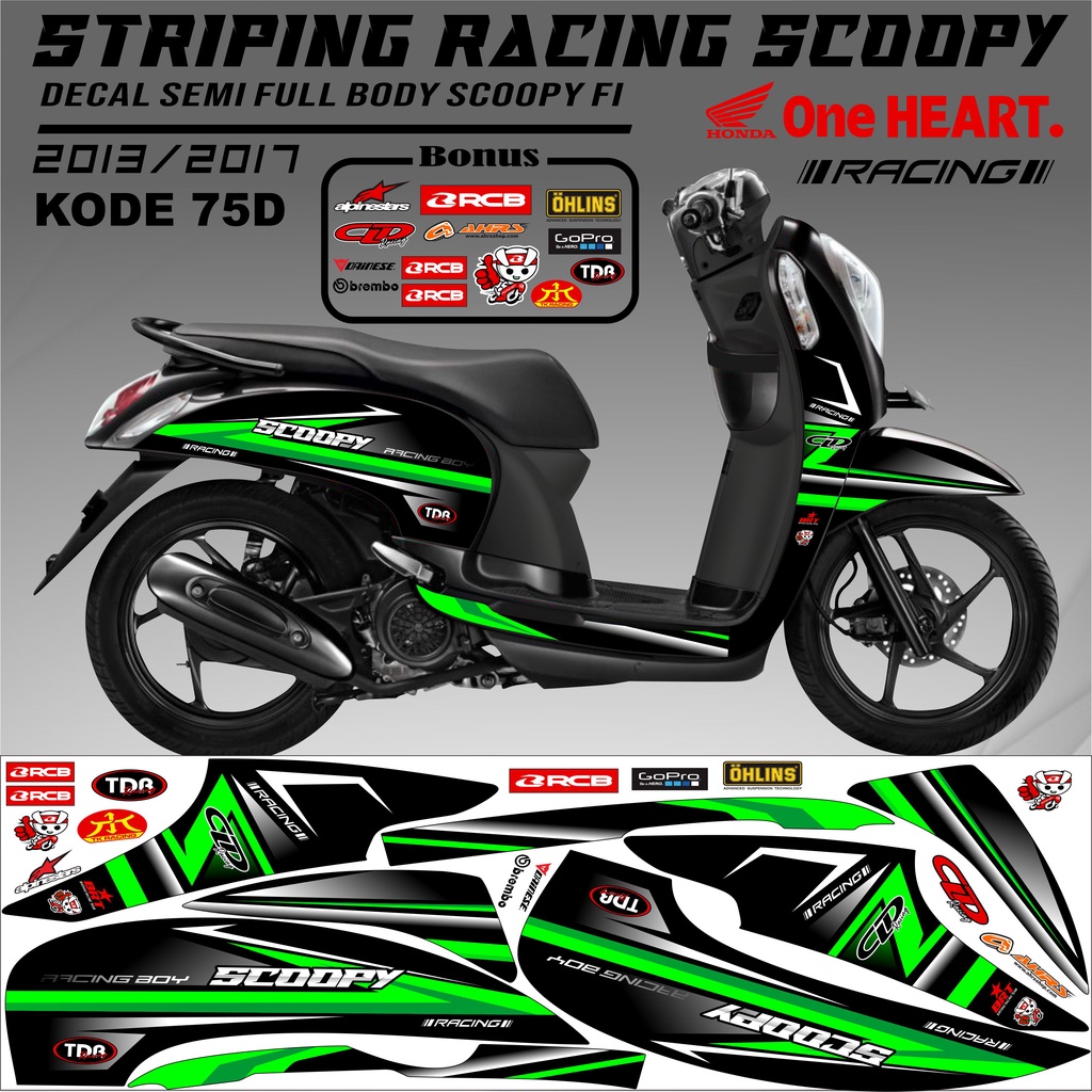 Striping Scoopy Sticker Scoopy 2013/2017 Variasi Kode 75