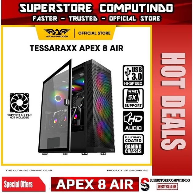 Armaggeddon Tessaraxx Apex 8 Air E-ATX Casing PC Gaming Full Atx RGB