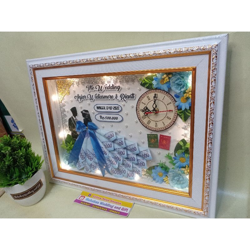 Mahar Pernikahan Bingkai / Mahar Gaun / Mahar jam / Mahar Elegan / Mahar Gaun Biru