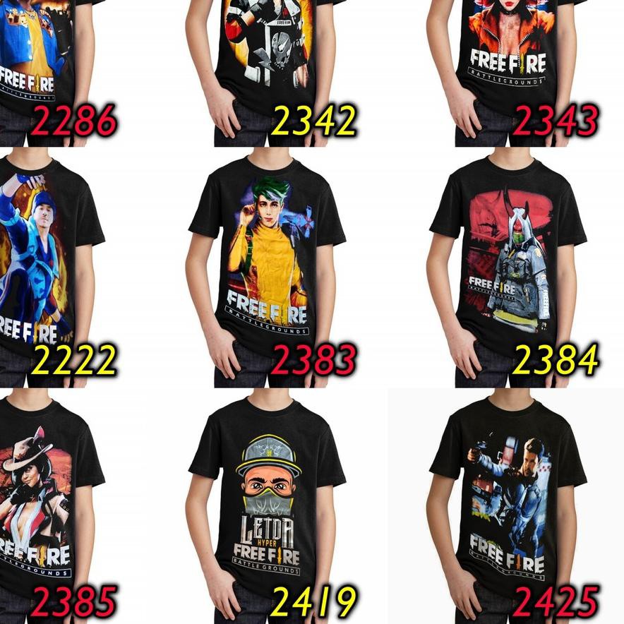 Dijamin Bagus.. KAOS ANAK 3D FF FREE FIREE / KAOS OBLONG GAMES ...,,