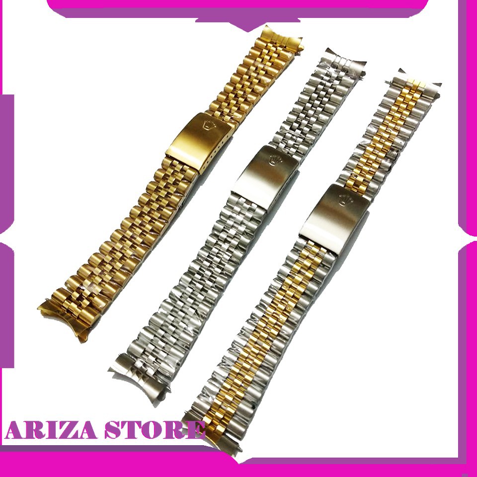 Tali Jam Tangan Rantai Rolex Datejust Pria 20 mm Rantai Stainless Steel