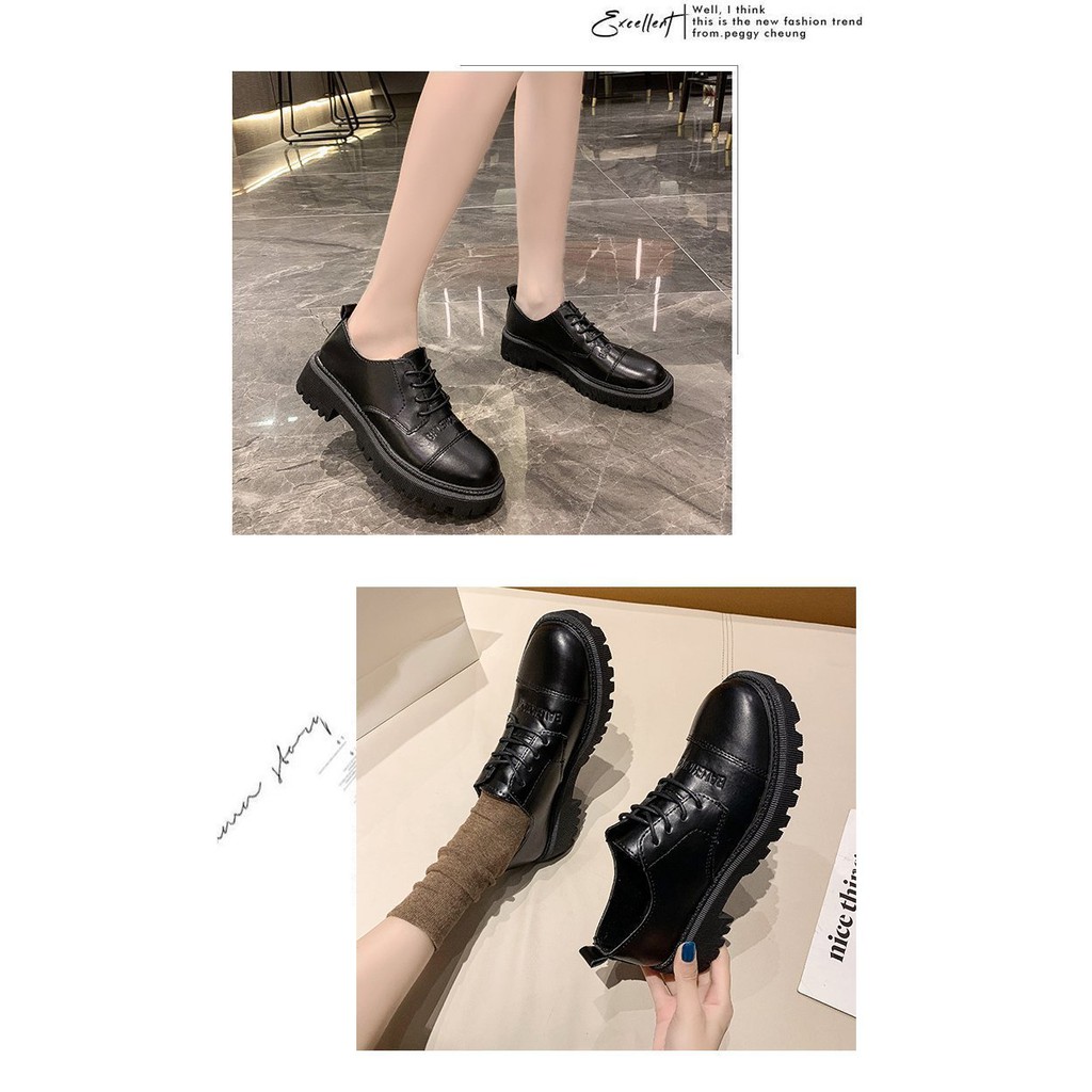 SPOX sepatu wanita sekolah jepang formal kantor retro vintage oxford flat heels import korea jepang