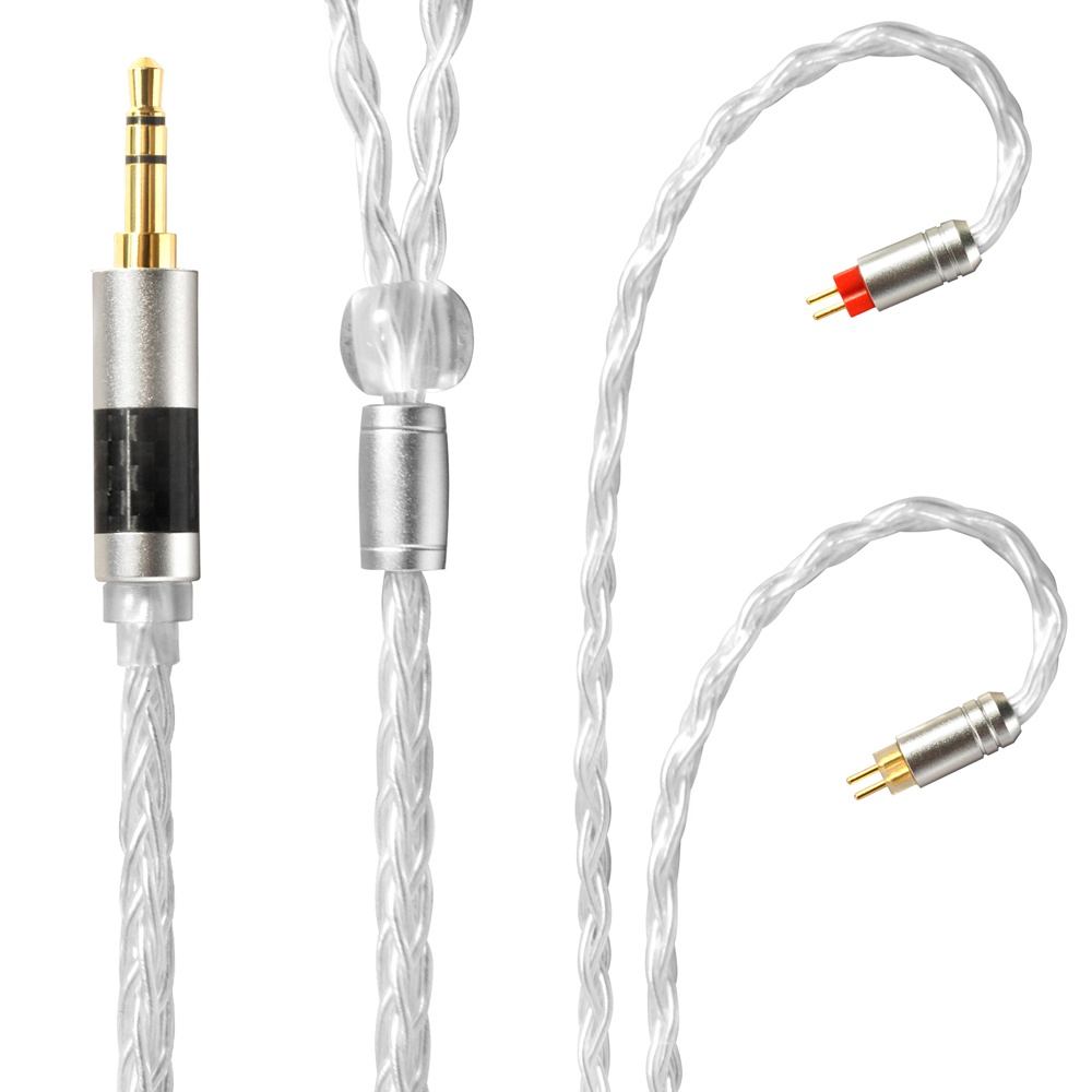 Girftu Kabel earphone 8 Strands 192 Cores 6N Tunggal Lapis Tembaga silver matte finish 0.78mmcx Konektor 3.5mm 4.4mm