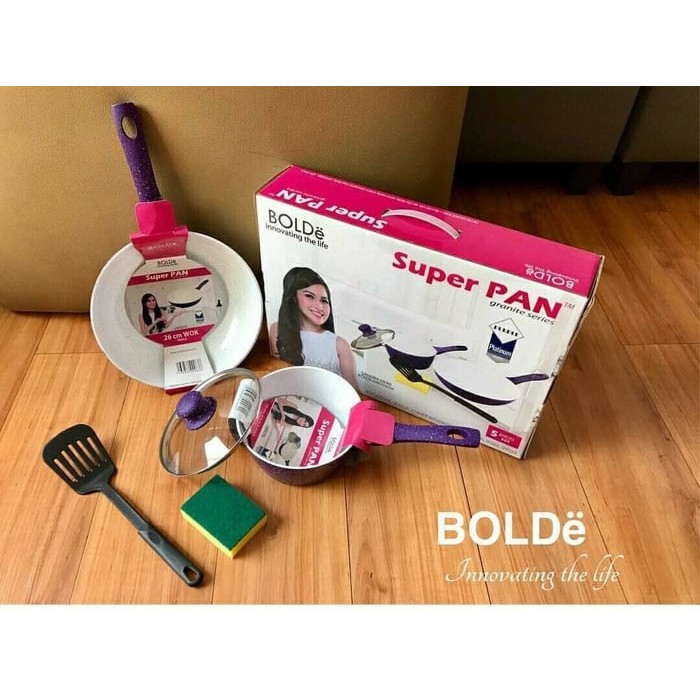 PANCI SET TERLARIS BOLDE SUPERPAN UNGU Ceramic pan