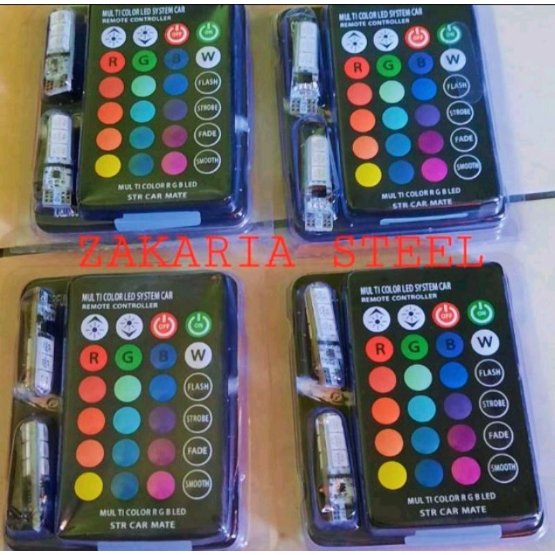 SEPASANG LAMPU SENJA REMOT SOKET T10 RGB 16WARNA