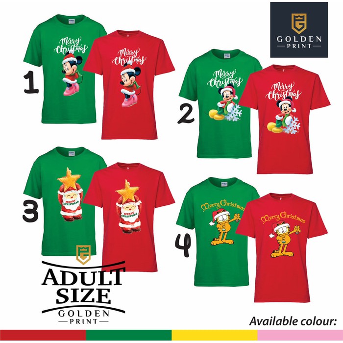 Kaos natal 2018 / kaos merry christmas / merry christmas color adult