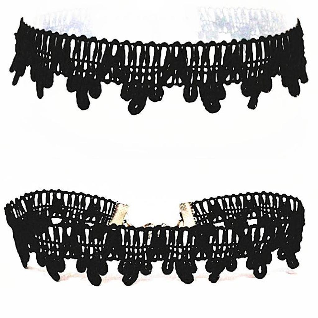 Black Tribal Lace Choker Plain Necklace | Kalung Handmade