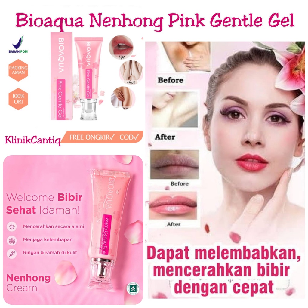 Bioaqua Nenhong Pink Gentle Gel Lip Serum Pemerah Bibir Pecah Pecah Puting BPom