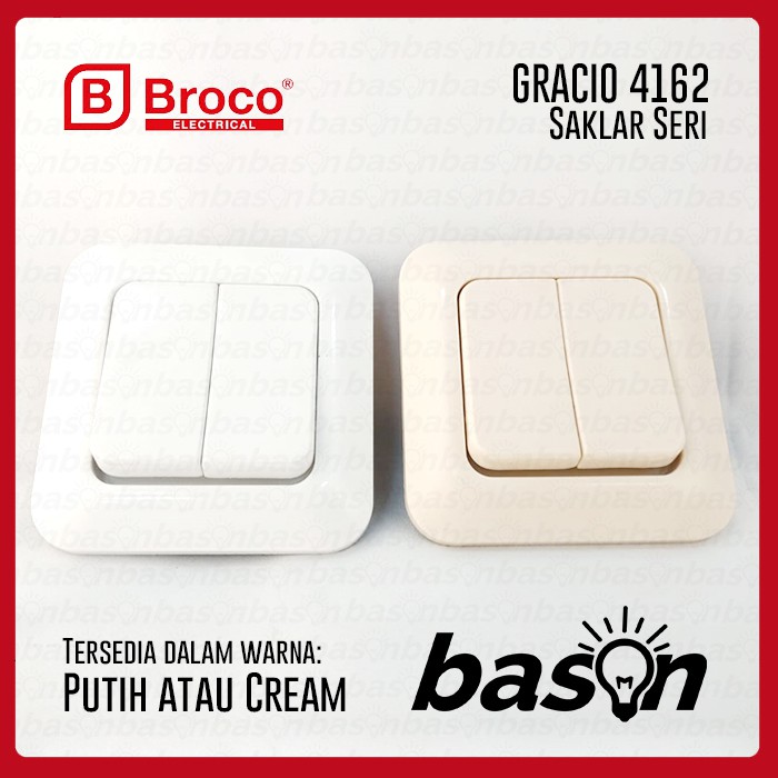 BROCO Gracio 4162 Double Switch Cream | Saklar 2 Gang 1 Way