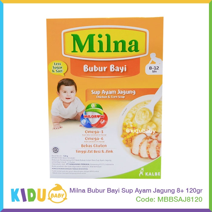 Milna Bubur Bayi 120gr Makanan MPASI si Kecil  Kidu Baby